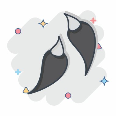 Icon Chili. Baharat sembolüyle ilgili. Çizgi roman. Basit dizayn edilebilir. Basit resimleme