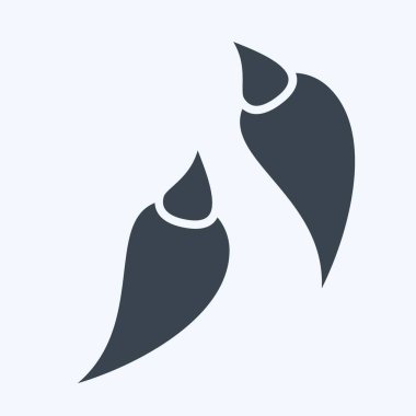 Icon Chili. Baharat sembolüyle ilgili. Kabartma tarzı. Basit dizayn edilebilir. Basit resimleme