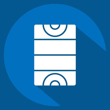 Simge Hokey Sahası. Hokey Spor Sembolü ile ilgili. Uzun gölge tarzı. Basit tasarım düzenlenebilir