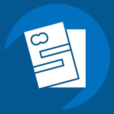 Simge Belgeleri. Boş ve Seyahat sembolüyle ilgili. Uzun gölge tarzı. Basit tasarım çizimi.