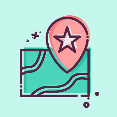 Boş Zamanlar ve Seyahat Sembolü ile ilgili Simge 2. MBE tarzı. Basit tasarım çizimi.