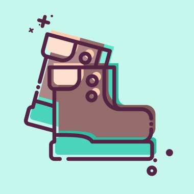 İkon Yürüyüşü. Boş ve Seyahat sembolüyle ilgili. MBE tarzı. Basit tasarım çizimi.