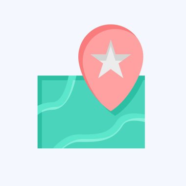 Boş Zamanlar ve Seyahat Sembolü ile ilgili Simge 2. Düz stil. Basit tasarım çizimi.