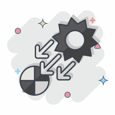 Simge Güneş Işığı. Güneş Paneli sembolüyle ilgili. Çizgi roman. Basit tasarım çizimi.