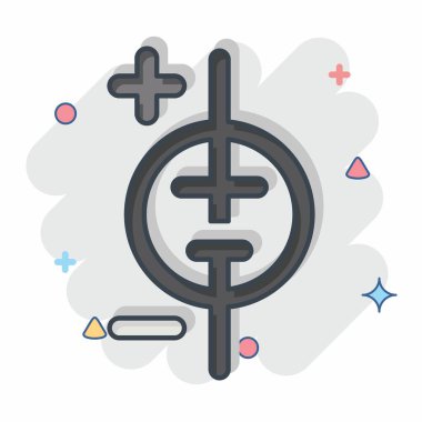 Simge Güneş Hücresi. Güneş Paneli sembolüyle ilgili. Çizgi roman. Basit tasarım çizimi.