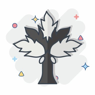 Icon Palm 'da. Katar sembolüyle ilgili. Çizgi roman. Basit tasarım çizimi.