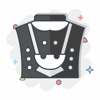 Simge Mücevherat. Katar sembolüyle ilgili. Çizgi roman. Basit tasarım çizimi.