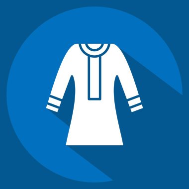 Simge Kandura. Katar sembolüyle ilgili. Uzun gölge tarzı. Basit tasarım çizimi.