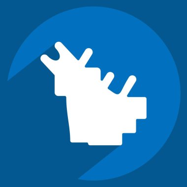 Simge Arabistan. Katar sembolüyle ilgili. Uzun gölge tarzı. Basit tasarım çizimi.