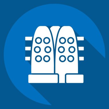 Simge Mimarisi. Katar sembolüyle ilgili. Uzun gölge tarzı. Basit tasarım çizimi.