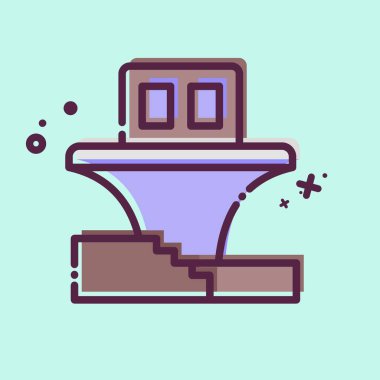 Simge Zekreet. Katar sembolüyle ilgili. MBE tarzı. Basit tasarım çizimi.