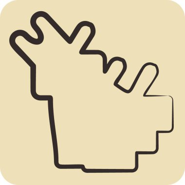 Simge Arabistan. Katar sembolüyle ilgili. El çizimi tarzı. Basit tasarım çizimi.