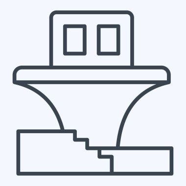 Simge Zekreet. Katar sembolüyle ilgili. Sıra tarzı. Basit tasarım çizimi.