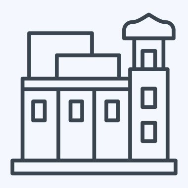 Icon Souq Waqif. Katar sembolüyle ilgili. Sıra tarzı. Basit tasarım çizimi.