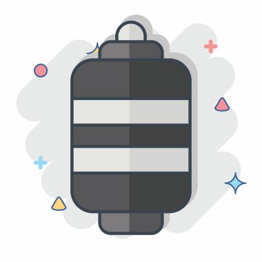 Simge Kağıt Feneri. Japonya sembolüyle ilgili. Çizgi roman. Basit tasarım çizimi.