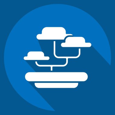 Icon Bonsai. Japonya sembolüyle ilgili. Uzun gölge tarzı. Basit tasarım çizimi.