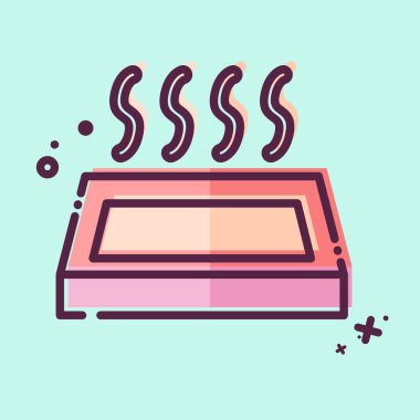 Icon Onsen. Japonya sembolüyle ilgili. MBE tarzı. Basit tasarım çizimi.