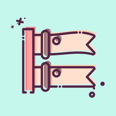 Icon Koinobori. Japonya sembolüyle ilgili. MBE tarzı. Basit tasarım çizimi.