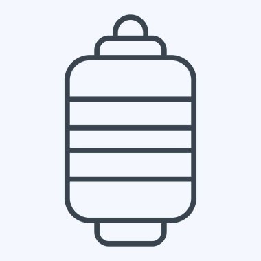 Simge Kağıt Feneri. Japonya sembolüyle ilgili. Sıra tarzı. Basit tasarım çizimi.