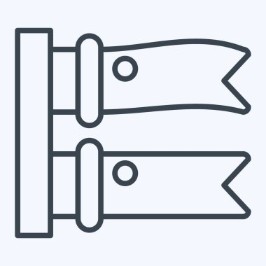 Icon Koinobori. Japonya sembolüyle ilgili. Sıra tarzı. Basit tasarım çizimi.