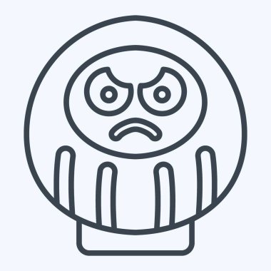 İkon Daruma. Japonya sembolüyle ilgili. Sıra tarzı. Basit tasarım çizimi.