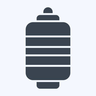 Simge Kağıt Feneri. Japonya sembolüyle ilgili. Kabartma tarzı. Basit tasarım çizimi.