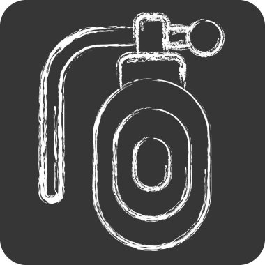 Simge bombası. Askeri ve Ordu sembolüyle ilgili. Tebeşir stili. Basit tasarım çizimi