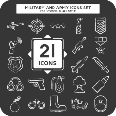 İkon, Ordu ve Ordu 'yu kurdu. Savaş sembolüyle ilgili. Tebeşir stili. Basit tasarım çizimi