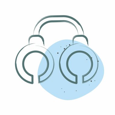 Simge kelepçesi. Askeri ve Ordu sembolüyle ilgili. Renkli Leke Biçimi. Basit tasarım çizimi