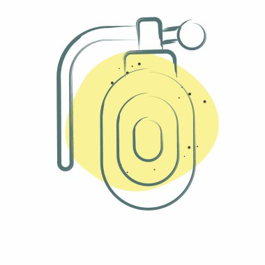 Simge bombası. Askeri ve Ordu sembolüyle ilgili. Renkli Leke Biçimi. Basit tasarım çizimi