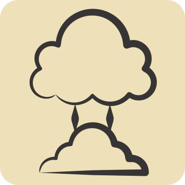 Simge Patlaması. Askeri ve Ordu sembolüyle ilgili. El çizimi tarzı. Basit tasarım çizimi