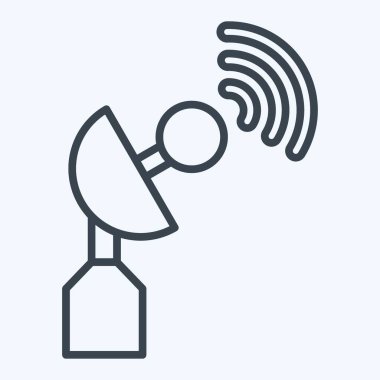 Simge Uydu Çanağı. Askeri ve Ordu sembolüyle ilgili. Sıra tarzı. Basit tasarım çizimi