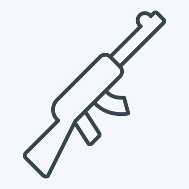 Simge Tüfeği. Askeri ve Ordu sembolüyle ilgili. Sıra tarzı. Basit tasarım çizimi