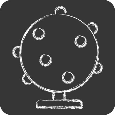 Simge Ağı. Sosyal Ağ sembolüyle ilgili. Tebeşir stili. Basit tasarım çizimi