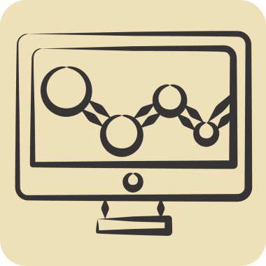Simge Sınıflandırma. Sosyal Ağ sembolüyle ilgili. El çizimi tarzı. Basit tasarım çizimi