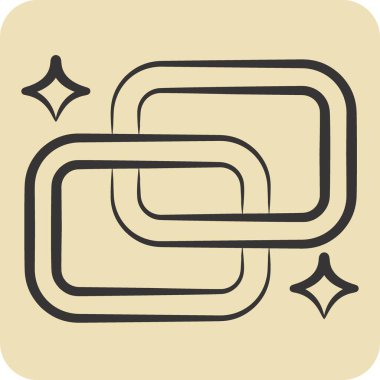 Simge bağlantısı. Sosyal Ağ sembolüyle ilgili. El çizimi tarzı. Basit tasarım çizimi