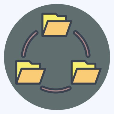 Sosyal Ağ sembolü ile ilgili simge aktarımı 2. renk arkadaşı stili. Basit tasarım çizimi