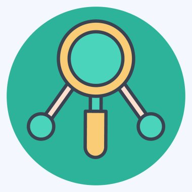 Simge Çalışması. Sosyal Ağ sembolüyle ilgili. renk arkadaşı stili. Basit tasarım çizimi