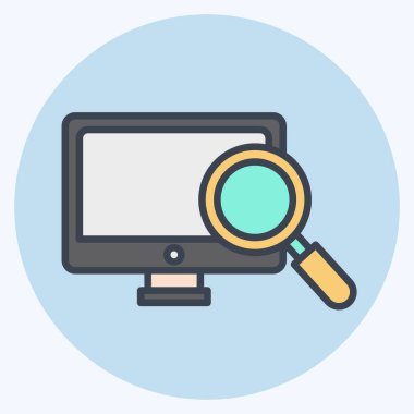 Simge Taraması. Sosyal Ağ sembolüyle ilgili. renk arkadaşı stili. Basit tasarım çizimi