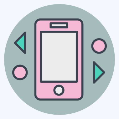 Simge Dağıtımı. Sosyal Ağ sembolüyle ilgili. renk arkadaşı stili. Basit tasarım çizimi