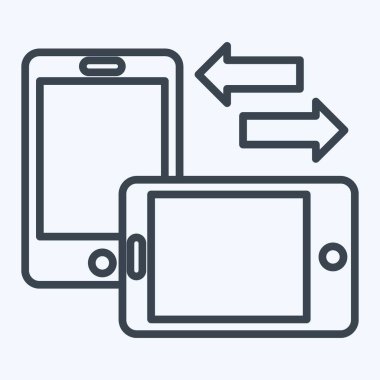 Simge Aktarımı. Sosyal Ağ sembolüyle ilgili. Sıra tarzı. Basit tasarım çizimi