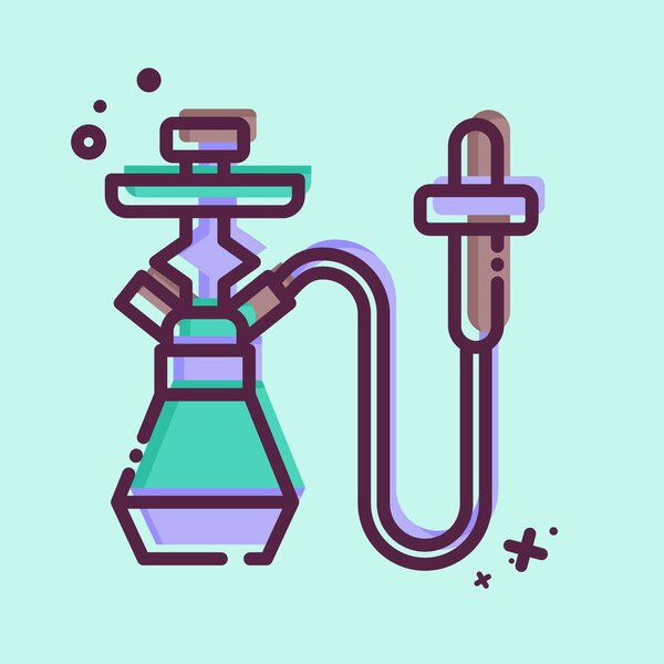 Icon Hookah. related to Qatar symbol. MBE style. simple design illustration.