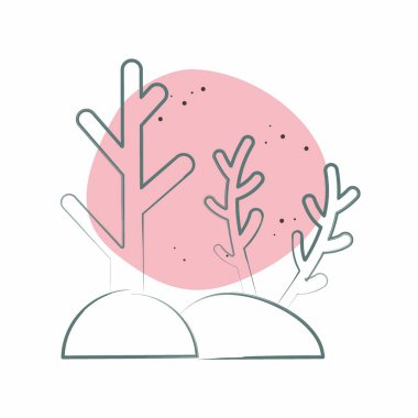 İkon Okyanusu. Dalış sembolüyle ilgili. Renkli Leke Biçimi. Basit tasarım çizimi