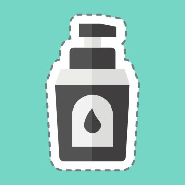 Çıkartma hattı, Cream Waterprof 'u kesti. Dalış sembolüyle ilgili. Basit tasarım çizimi