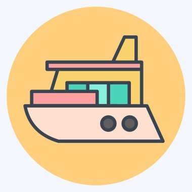 Simge Yatağı. Dalış sembolüyle ilgili. renk arkadaşı stili. Basit tasarım çizimi