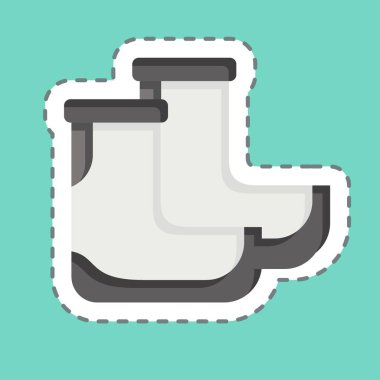 Çıkartma çizgisi Boots 'u kesti. Dalış sembolüyle ilgili. Basit tasarım çizimi