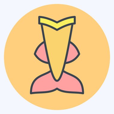 Simge Denizkızı Vail Dalışı. Dalış sembolüyle ilgili. renk arkadaşı stili. Basit tasarım çizimi