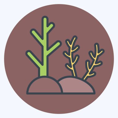 İkon Okyanusu. Dalış sembolüyle ilgili. renk arkadaşı stili. Basit tasarım çizimi