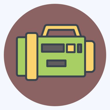 Simge Dalış Işığı. Dalış sembolüyle ilgili. renk arkadaşı stili. Basit tasarım çizimi