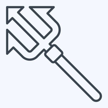 İkon mızrağı. Dalış sembolüyle ilgili. Sıra tarzı. Basit tasarım çizimi